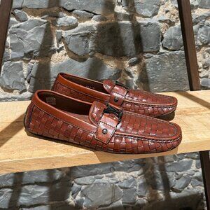 Louis Vuitton Brown Woven Leather Monte Carlo Loafers
